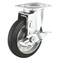 サンワサプライ 汎用キャスター 125mm径 2個セット(フリーストッパー付き)ゴム製 CST-125ER-FRST2 1セット(2個入)（直送品）