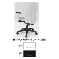 【組立設置込】イトーキ リエットR チェア ローバック 固定肘 ハンガー付 ホワイト×ブラック KT-366DLH-WTT1 1脚（直送品）