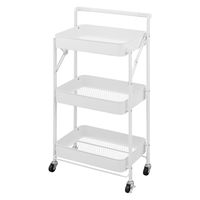 アイリスオーヤマ 組立簡単スチールワゴン取っ手付き　ホワイト　 KKSWー3T 1セット（3台）