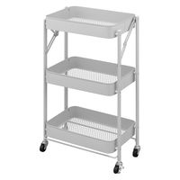 アイリスオーヤマ 組立簡単スチールワゴン　ライトグレー　 KKSWー3 1セット（3台）