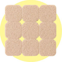 レモン 家具・床キズガード フェルト 四角/小 25×25mm 18個入×10パック ナチュラル 887529x10 SET 1箱（直送品）