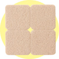 レモン 家具・床キズガード フェルト 四角/中 38×38mm 8個入×10パック ナチュラル 887530x10 SET 1箱（直送品）