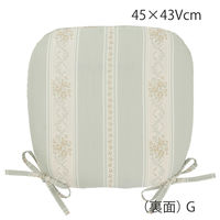 川島織物セルコン モアレストライプ シートクッション LN2713 45×43cm グリーン LN2713_98G 1枚（直送品）