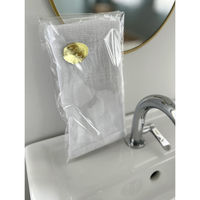 超薄手の白タオル/ゴールドのシールを貼っています/木綿地付き120匁=約37g 401001-1P-gold-120 1箱(120個入)（直送品）