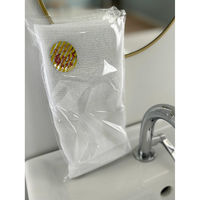 超薄手の白タオル/「夏たび」のシールを貼っています/木綿地付き140匁=約43g 401002-1P-natsu-120 1箱(120個入)（直送品）