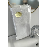 薄手の白タオル/ゴールドのシールを貼っています/木綿地付き180匁=約56g 401004-1P-gold-120 1箱(120個入)（直送品）