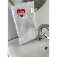 やや厚手白タオル/FOR YOUシールを貼ってます/総パイル220匁=約68g 401008-1P-foryou-60 1箱(60個入)（直送品）