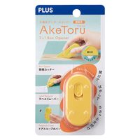 プラス カッター 多機能ダンボールカッター 開梱用 アケトル 本体 イエロー 36751 1個