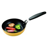 パール金属 フライパン 16cm IH対応 鉄製 ガラス蓋付き プチッと イエロー 448215 1個（直送品）