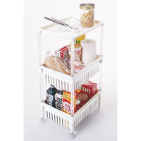 サンコープラスチック ルーチェワゴン3段 ホワイト 4973230404190 1個（直送品）