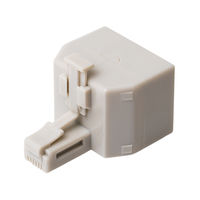 ナカバヤシ 6極4芯　電話機コード分配アダプタ　直挿しタイプ DAー42/WH 1個