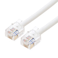 ナカバヤシ 6極6芯　電話機コード　3m　ホワイト DCー603/WH 1本