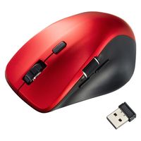 サンワサプライ  静音ワイヤレスマウス（サイドホイール付き・5ボタン・レッド） MA-WBS524R（直送品）