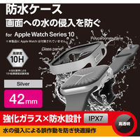 アップルウォッチ カバー Series10[42mm] フルカバー シルバー AW-24BFCGESV エレコム 1個（直送品）