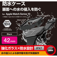 アップルウォッチ カバー Series10[42mm] フルカバー ブラック AW-24BFCGEBK エレコム 1個（直送品）