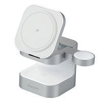マグネットQi2規格対応ワイヤレス充電器 3in1 Apple正規認証 スタンド型 シルバー エレコム EC-MS09SV 1個（直送品）