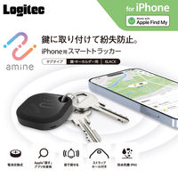 スマートタグ 紛失防止 タグ 電池交換タイプ 防水・防塵 IP65 ブラック LGT-BETG1BKA ロジテック 1個（直送品）
