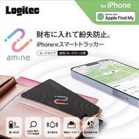 スマートタグ 紛失防止 カード 厚み1.7mm 電池寿命最大5年 使い切りタイプ 黒 LGT-NNCD1BKA ロジテック 1個（直送品）