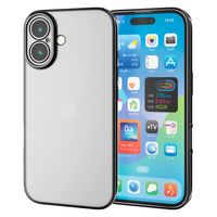 iPhone16 Plus ケース ソフト カメラレンズ保護 メタリックブラック PM-A24BUCTMKBK エレコム 1個（直送品）