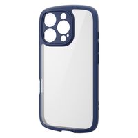 iPhone 16 Pro ケース ハイブリッド 衝撃吸収 軽量 ネイビー PM-A24CTSLFCKNV エレコム 1個（直送品）