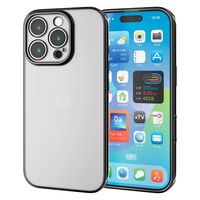 iPhone16 Pro ケース ソフト カメラレンズ保護設計 メタリックブラック PM-A24CUCTMKBK エレコム 1個（直送品）