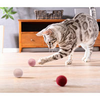 Mofu ころころ ボタニカルリーフ 羊毛フェルトボール 1箱（3個セット）エイムクリエイツ 猫 おもちゃ