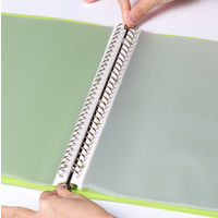 【セール】【旧品】アスクル 交換式クリアーブック(バインダーファイル) 差し替え式 A4タテ 30穴 背幅25mm 15ポケット付 グリーン 1冊 オリジナル