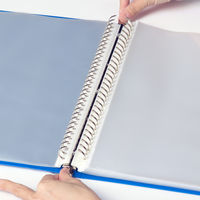 【セール】【旧品】アスクル 交換式クリアーブック(バインダーファイル) 差し替え式 A4タテ 30穴 背幅35mm 25ポケット付 ブルー 3冊 オリジナル