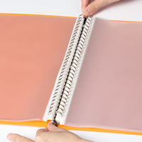 【旧品】アスクル　交換式クリアーブック(バインダーファイル)　差し替え式　A4タテ　30穴　背幅25mm　15ポケット付　オレンジ　3冊 オリジナル