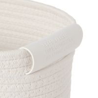 ロープ&フェイクレザーバスケット(M) アイボリー LAKOLE/ラコレ