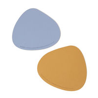 フェイクレザーコースター ペブル4点セット ブルー×オレンジ LAKOLE/ラコレ