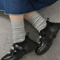 レディース ロングラメルーズソックス グレー 23～25cm LAKOLE/ラコレ