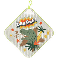 ループ付きウォッシュタオル　コミックディノ　WO459700　1組（3枚：柄違い3種×1）