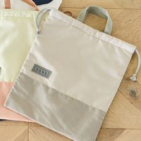 らこれキッズ フラット巾着バッグ ライトグレー LAKOLE/ラコレ