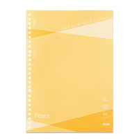 プラス ノート パスティ ノート型ルーズリーフ B5 ドット入り罫線 50枚 イエロー 76034 1セット(1冊×3)