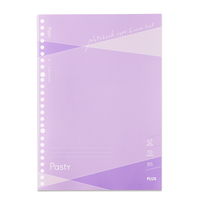 プラス ノート パスティ ノート型ルーズリーフ B5 ドット入り罫線 50枚 パープル 76031 1セット(1冊×3)