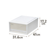 【小物収納】天馬　フィッツケース 41ー31 　ホワイト/クリア　幅31.6×奥行41.0×高さ17.2cm　1セット（1個×2）