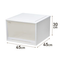 【小物収納】天馬　フィッツケース 45ー45L 　ホワイト/クリア　幅45.0×奥行45.0×高さ30.0cm　1セット（1個×2）