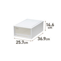 【小物収納】天馬　フィッツケース 36ー25 　ホワイト/クリア　幅25.7×奥行36.9×高さ14.6cm　1セット（1個×3）