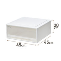 【小物収納】天馬　フィッツケース 45ー45 　ホワイト/クリア　幅45.0×奥行45.0×高さ20.0cm　1セット（1個×3）