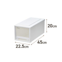 【小物収納】天馬　フィッツケース 45ー22 　ホワイト/クリア　幅22.5×奥行45.0×高さ20.0cm　1セット（1個×3）