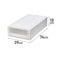 【引き出し収納】　天馬　フィッツケース アドバンス 74ー39S　ホワイト/クリア　幅39.0×奥行74.0×高さ18.0cm　1個
