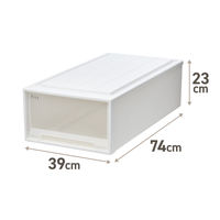 【引き出し収納】　天馬　フィッツケース 74ー39M　ホワイト/クリア　幅39.0×奥行74.0×高さ23.0cm　1個