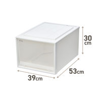 【引き出し収納】　天馬　フィッツケース 53ー39L　ホワイト/クリア　幅39.0×奥行53.0×高さ30.0cm　1個