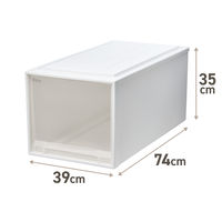 【引き出し収納】　天馬　フィッツケース 74ー39XL　ホワイト/クリア　幅39.0×奥行74.0×高さ35.0cm　1個