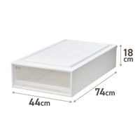 【引き出し収納】　天馬　フィッツケース 74ー44S　ホワイト/クリア　幅44.0×奥行74.0×高さ18.0cm　1個