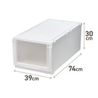 【引き出し収納】　天馬　フィッツケース アドバンス 74ー39L　ホワイト/クリア　幅39.0×奥行74.0×高さ30.0cm　1個