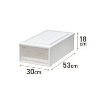 【引き出し収納】　天馬　フィッツケース 53ー30S　ホワイト/クリア　幅30.0×奥行53.0×高さ18.0cm　1個