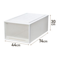 【引き出し収納】　天馬　フィッツケース 74ー44L　ホワイト/クリア　幅44.0×奥行74.0×高さ30.0cm　1個