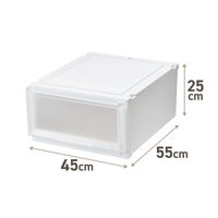 【引き出し収納】　天馬　フィッツケース アドバンス 55ー45Mホワイト/クリア　幅45.0×奥行55.0×高さ25.0cm　1個